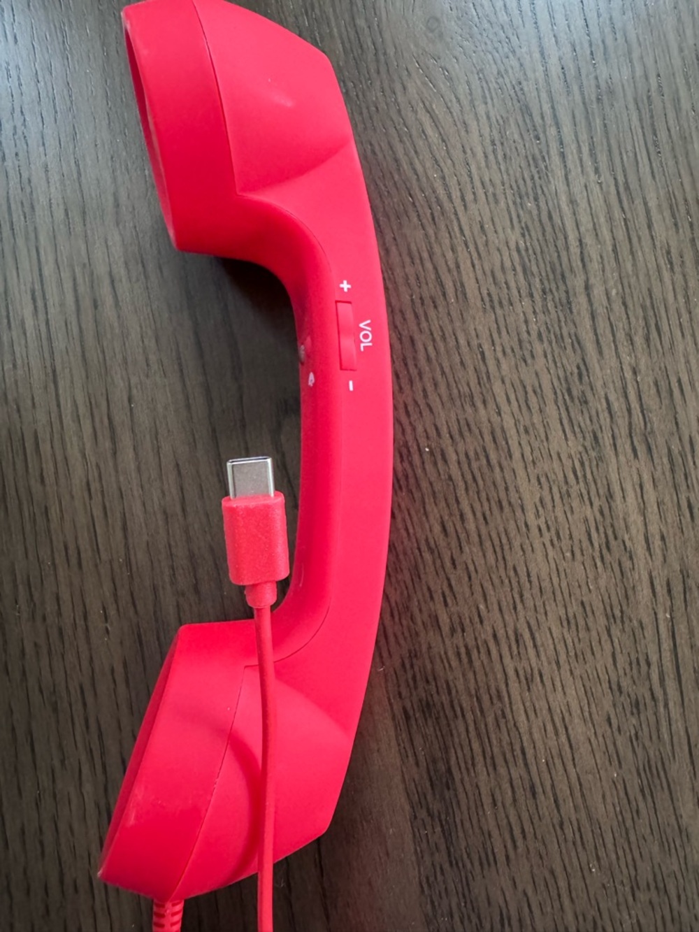 Retro Silicone Handset Phone Receiver for Smartphones - Red - 3.5 mm audio jack - Picture 9 of 10